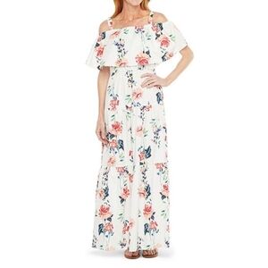 Maison Tara Floral Tiered Maxi Dress Size 16 Stretch Cottagecore Prairie Boho